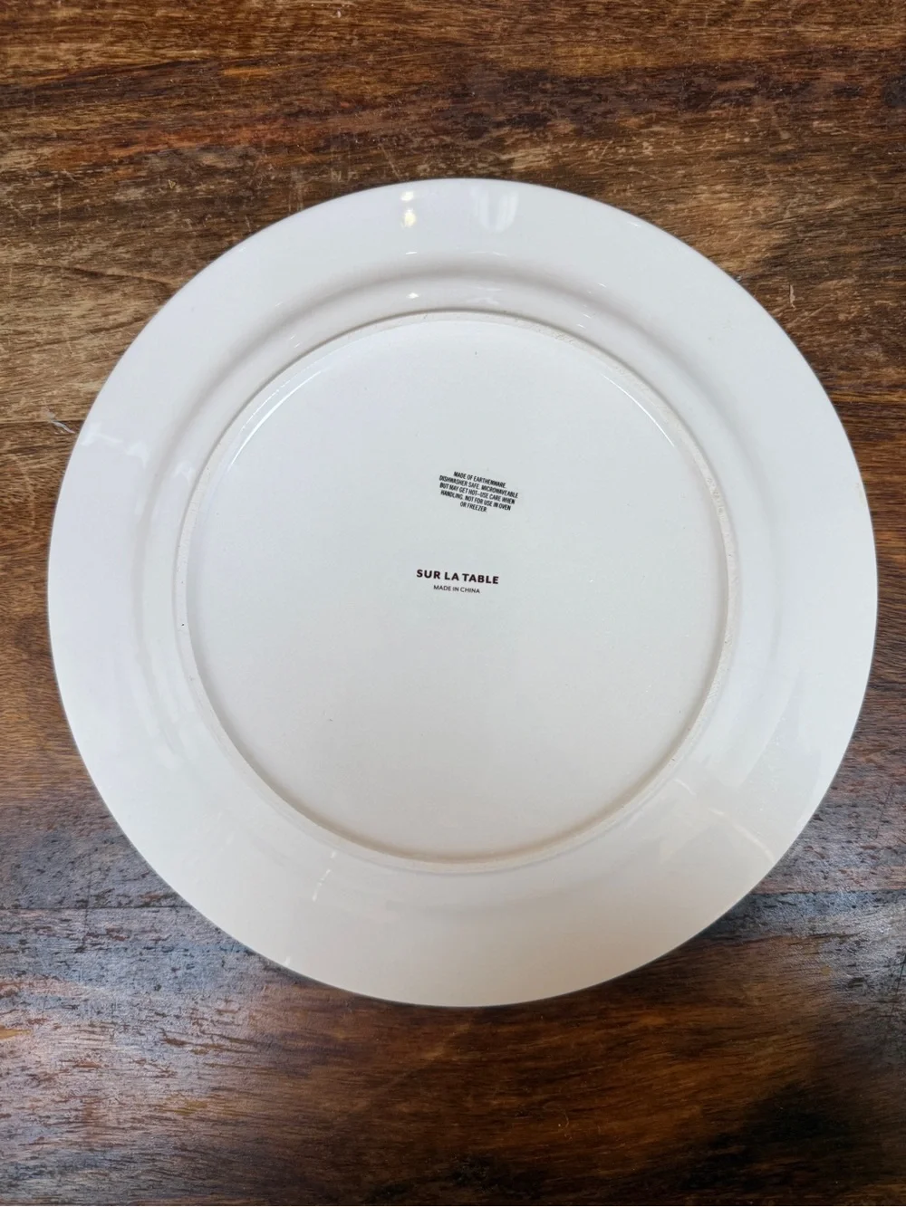Sur La Table Cream Dinner Plates with Brown Floral Motif - Set of 3